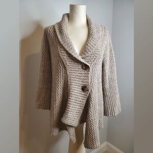 J. Jill Shawl Neck Collar Cardigan Alpaca Blend